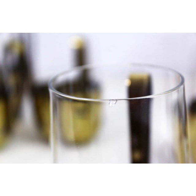 Metal Brass and Glass Orangeade Set, 1960s, Set of 12 For Sale - Image 7 of 12