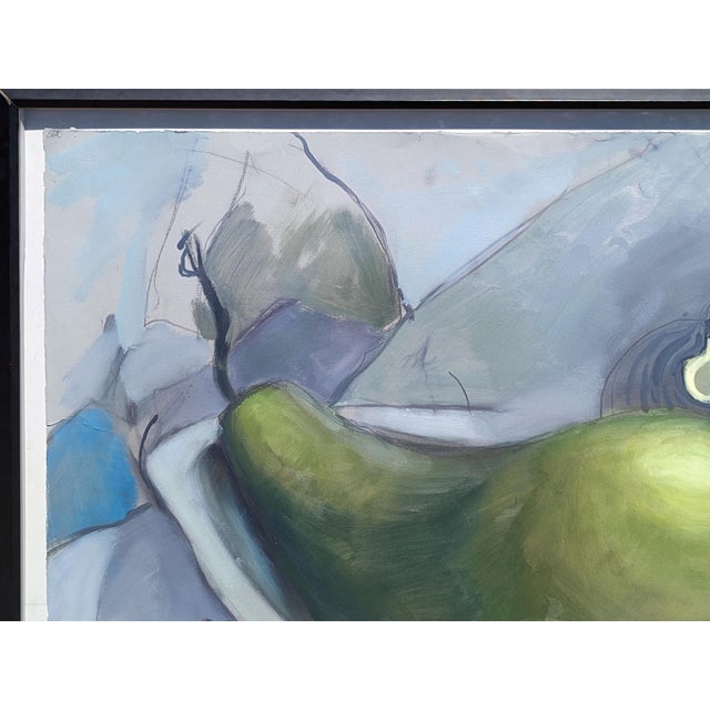 Contemporary Abstract Surrealist Painting of a Green Pear in a Bathtub, 21st Century For Sale - Image 4 of 10