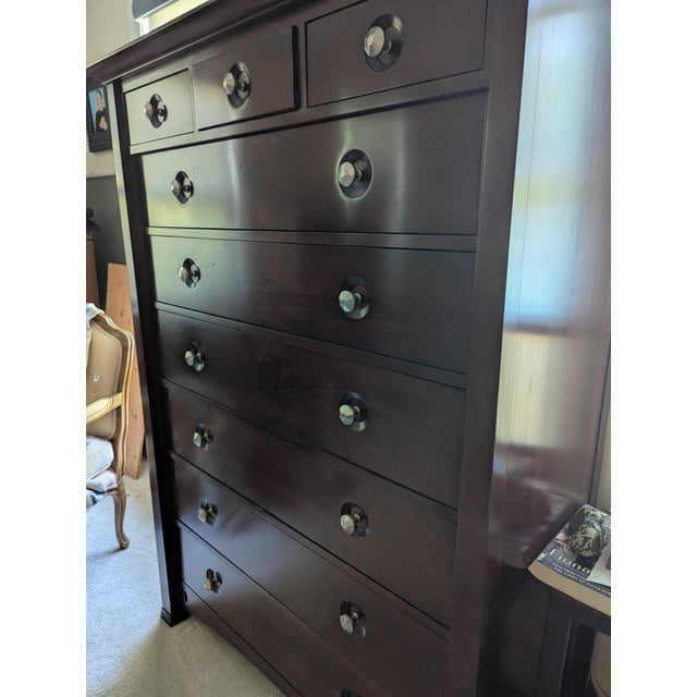Stickley Tall Dresser. Beautiful Dresser with six large drawers and three smaller drawers. One of the smaller drawers has...