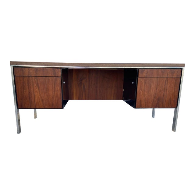 1980s Vintage Mid Century Modern Metal Credenza For Sale