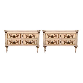 1960s Karges French Louis XVI Neoclassical Style Crème Peinte Commodes – A Pair For Sale