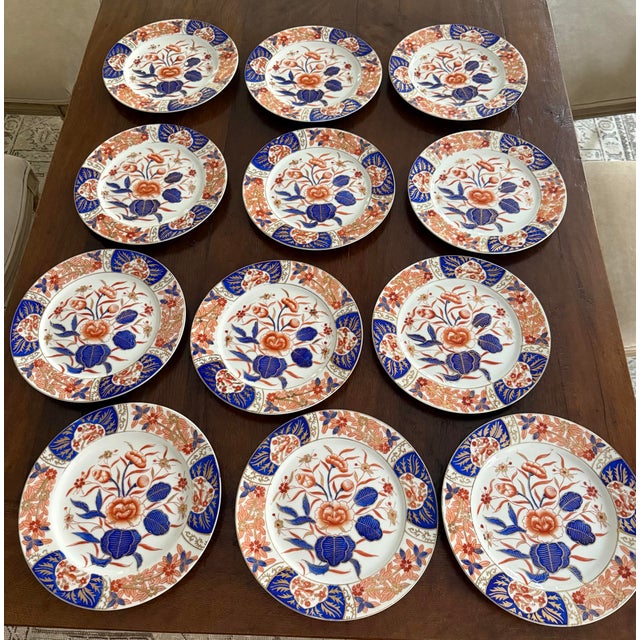 Japanese 1970s Japanese Imari Style Porcelain Plates - Set of 12 For Sale - Image 3 of 5