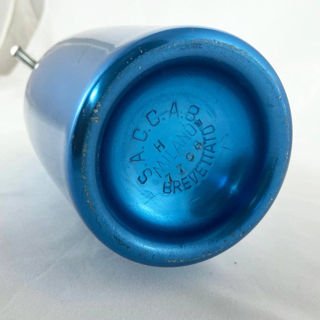 Classic Italian Mid Century Modern Seltzer Bottle. Sourced from Milan and marked SACCAB Milano BREVETTATO on bottom.