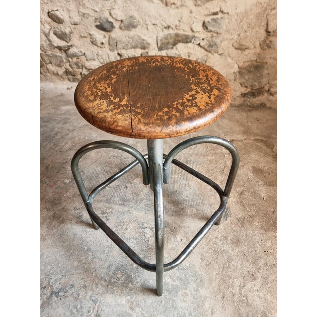 Vintage Industrial French Stool from Heliolith, 1950s For Sale - Image 13 of 18