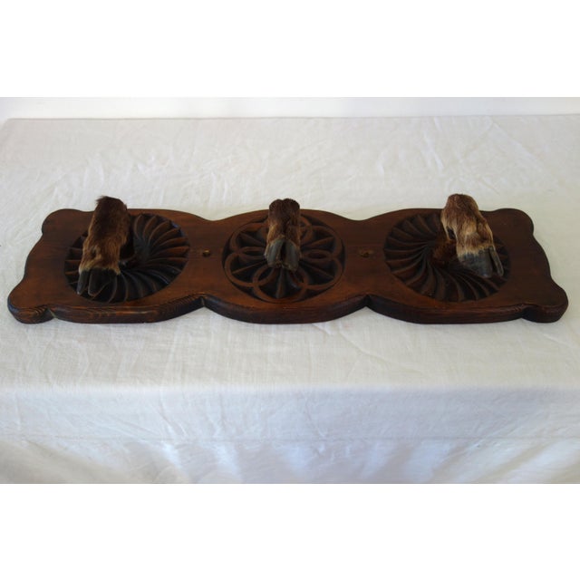 Vintage Wall-Mounted Coat Rack with Deer Hooves, 1960s For Sale - Image 4 of 12