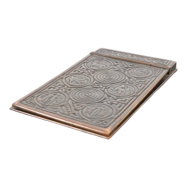 Tiffany Studios New York Zodiac Bronze Notepad Holder For Sale