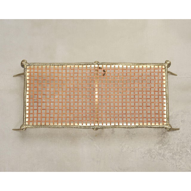 Sylvan S.F. Sylvan s.f. Brass Leather Strap Viper Bench or Cocktail Table For Sale - Image 4 of 17