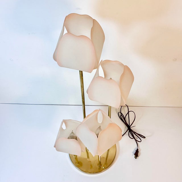 1980s Vintage Hollywood Regency Art Nouveau Tulip Shade Table Lamp - 4 Lights For Sale - Image 10 of 10