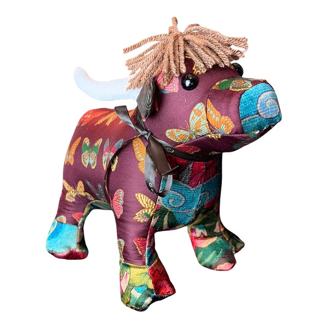 Gucci Farfalle Vintage Silk Scarf Prosperous Bull For Sale