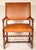 Pair of baroque style oak barley twist armchairs with leatherette upholstery, circa 1910. With leatherette upholstered...