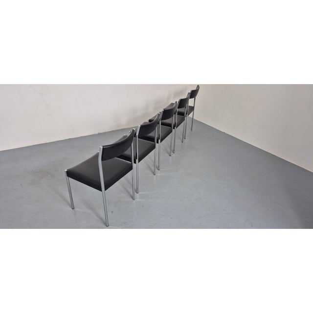 Minimalist Side Chairs by Ernst Lauclair for Girsberger, Switzerland, 1960s, Set of 5 For Sale - Image 10 of 18