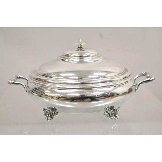 Antique Victorian Silver Plated Covered Tureen "1907" Platter Dish by Rockford For Sale - Image 12 of 12