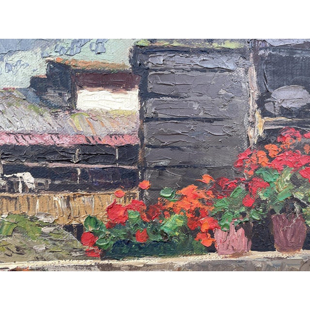 Rustic Humbert Heusser, Kippel and the Bietschhorn, 1920s, Oil on Canvas, Framed For Sale - Image 3 of 18