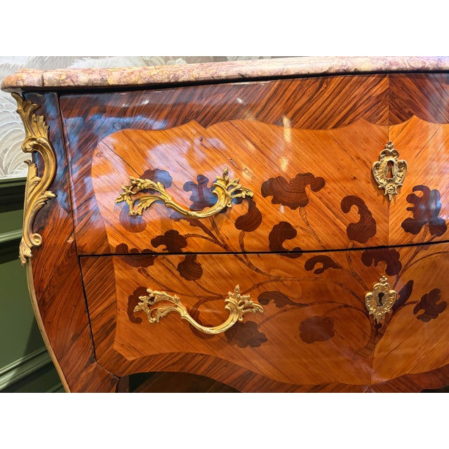 Mid 18th Century Louis XV Marquetry and Parquetry Commode, Stamped C. Wolff Jme For Sale In Philadelphia - Image 6 of 13