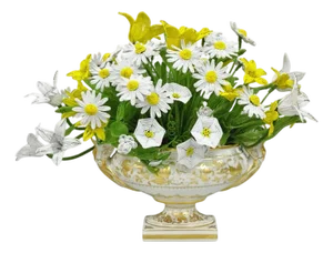 Antique Limoges French Regency White & Gold Porcelain Swan Urn Vase Cachepot