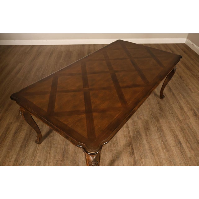 French Country Parquetry Top Expandable Dining Table For Sale In Philadelphia - Image 6 of 18