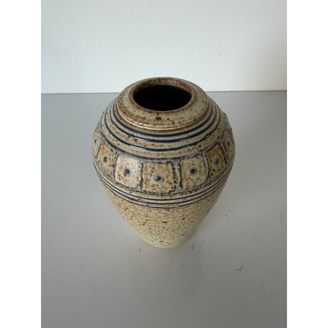 Vintage Studio Art Pottery Ceramic Vase – Signed For Sale - Image 4 of 12