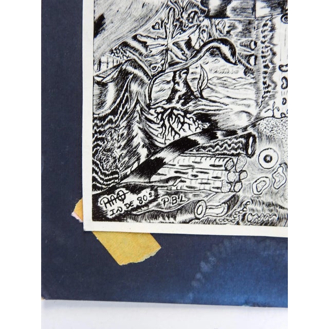 Contemporary Vintage 1980s Surreal Black and White Print Unframed For Sale - Image 3 of 6