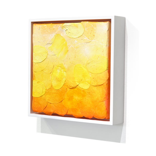 Sunrise II - Vibrant Yellow Tone Textured Abstract Original Artwork by Frederic Paul For Sale In Los Angeles - Image 6 of 9