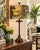 Late 20th Century Tropical Heron Bamboo-Style Shade on Neoclassical Palm-Frond Table Lamp For Sale - Image 5 of 5