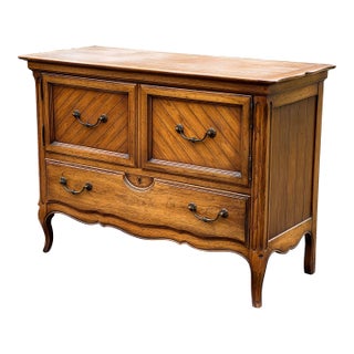 1980s Vintage French Provincial Style Oak Buffet Server For Sale