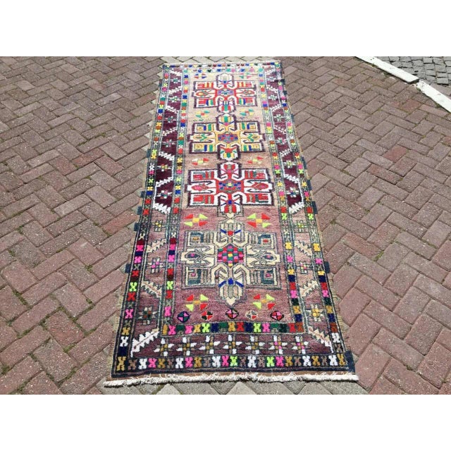 Colorful Turkish Runner Rug - 39" X 110" For Sale - Image 9 of 9