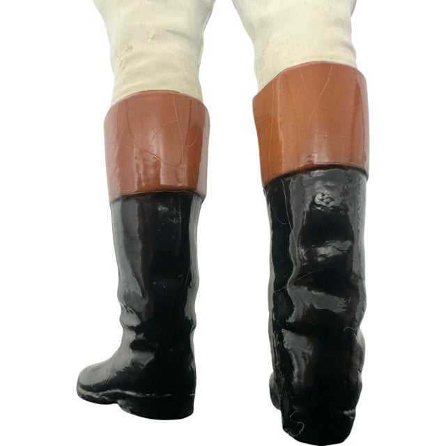 Vintage Red Polka Dot Equestrian Jockey Bookend Statue 13"h For Sale - Image 10 of 12