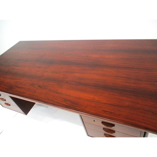 Kai Kristiansen Executive Rosewood Desk for Feldballes Denmark For Sale - Image 11 of 17