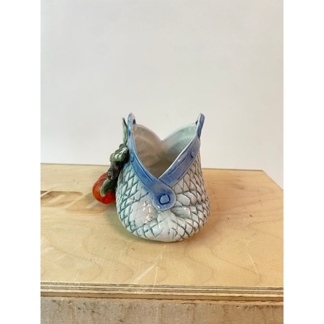 Traditional Majolia Ceramic Purse Vessel For Sale - Image 3 of 6