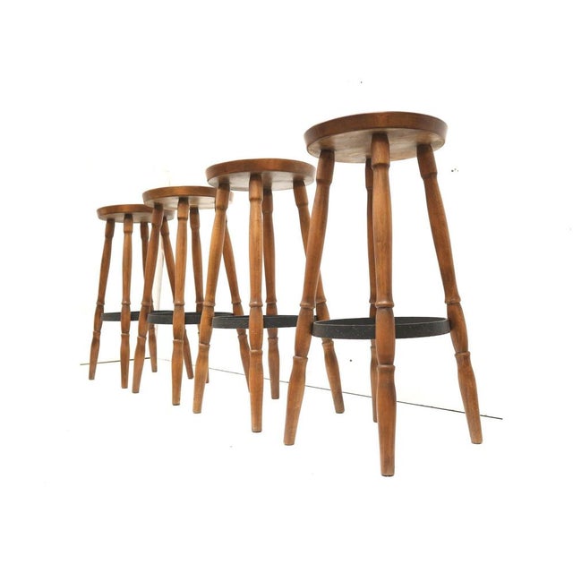 Bar Stools, 1970s, Set of 4 For Sale - Image 4 of 6