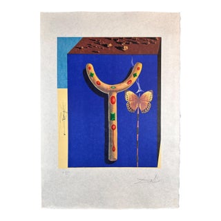 Dali Memories of Surrealism Surrealist Crutches Hand Signed Number Etching Art For Sale