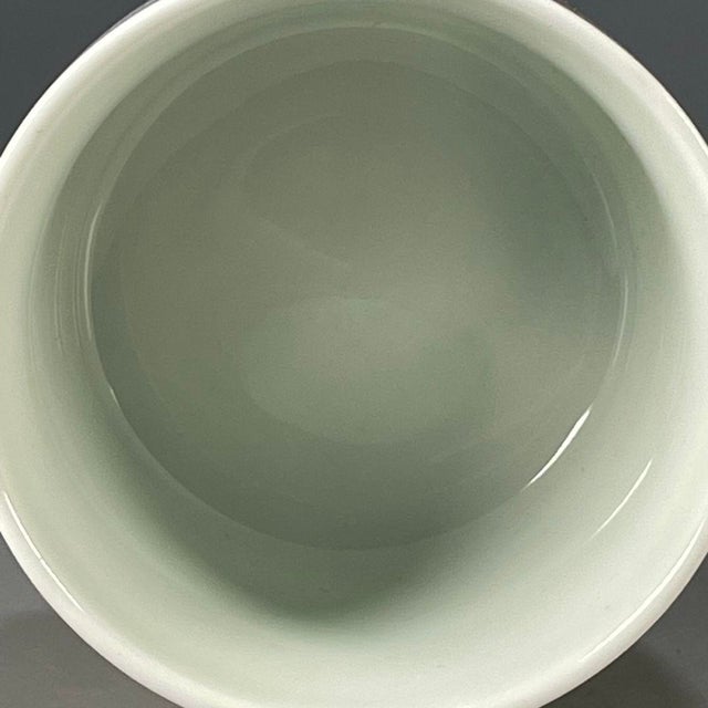 White Vintage Qing Famille Rose Porcelain Teacup – Phoenix in Flight Motif, Qianlong Mark For Sale - Image 8 of 9