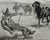 After Frederic Remington (American 1861-1909) ‘Teaching a Mustang Pony to Pack Dead Game’, Limited 1975 Edition Wood...