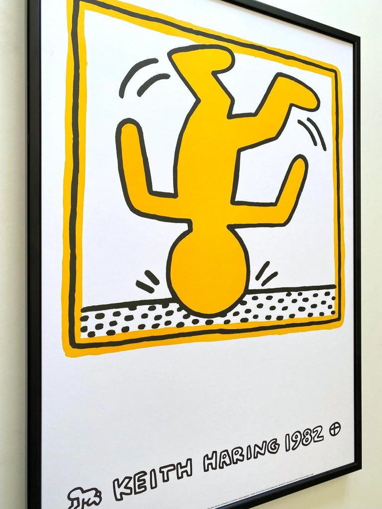 Keith Haring Estate Vintage 1991 Lithograph Print Framed Pop Art 