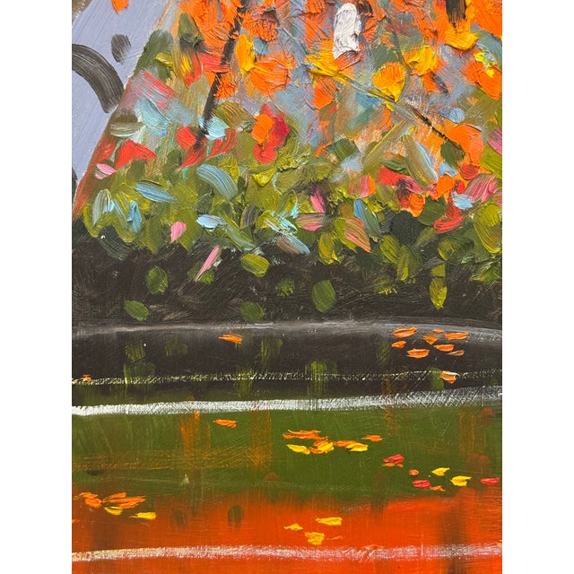 This is a gorgeous painting. Deep woods, falling trees and still rivers reflecting Autumn in all its glory. Photographs do...