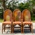 Wood Vintage Coastal Arched Rattan and Brass Dining Chairs After Vivai Del Sud - Set For Sale - Image 7 of 10