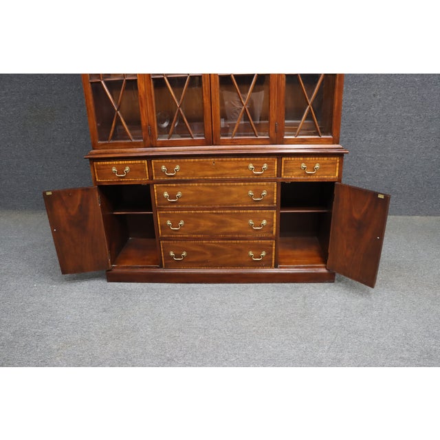 Henkel Harris Mahogany Breakfront China Cabinet For Sale - Image 9 of 12