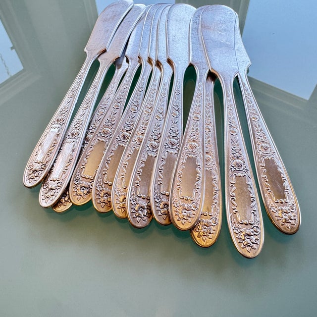 Art Deco Flat Spreader Mildred (Silverplate, 1936) by National Silver Co 12Pc For Sale - Image 4 of 6