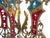 1910s Cast Brass Semi Flush Ceiling Light With Red and Blue Embellishments Circa 1915 For Sale - Image 11 of 16