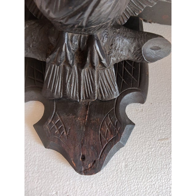 Antique 19th C. Black Forest Carved Eagle Wall Bracket Glass Eye Probably carved in Switzerland. Dramatic presentation Old...