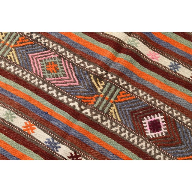 Vintage Wool Area Kilim Rug For Sale - Image 5 of 12