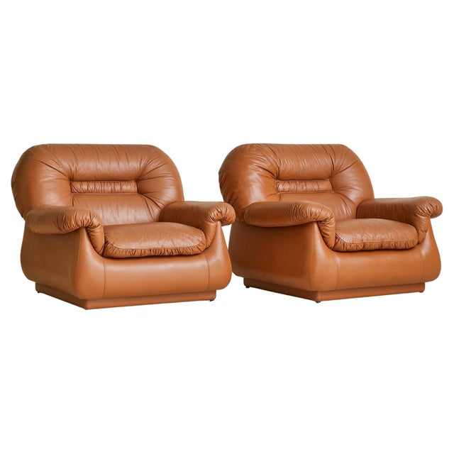 Italian Cognac Leather Lounge Chair, 1960s - 2 Available For Sale - Image 18 of 18