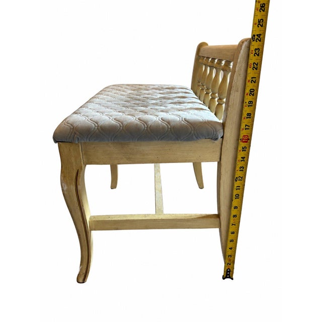 J.B. Van Sciver Company Vintage French Country Vanity Chair by j.b. Van Sciver Wooden Upholstered For Sale - Image 4 of 7