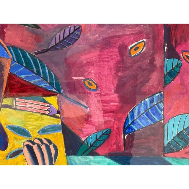 Gary Komarin, Contemporary, Oil on Paper, Large Abstract Painting, Usa, 1987 For Sale - Image 4 of 13