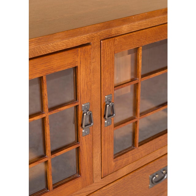 Mission Quarter Sawn Oak 48" Tv Stand For Sale - Image 4 of 15