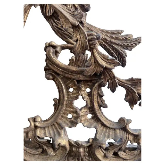 Mid 20th Century Chippendale Chinoiserie Style Carved Giltwood Bird Mirror, Italy For Sale - Image 5 of 10