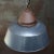 Vintage Industrial Blue Enamel and Cast Iron Pendant Lamp For Sale - Image 4 of 8