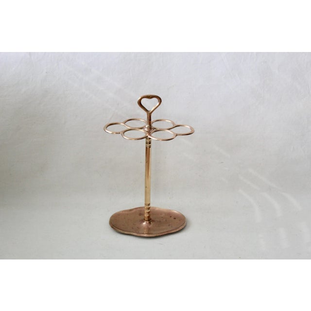Brass Vintage Mid Century Six Ring Sectional Brass Umbrella Stand For Sale - Image 8 of 9