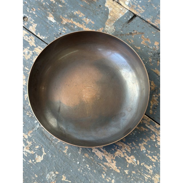 Vintage Modernist Sculptural Hand Wrought Copper Vessel With Spiral + Leaf Detail by Frank Rebajes, Circa 1940s-50s For Sale - Image 11 of 12