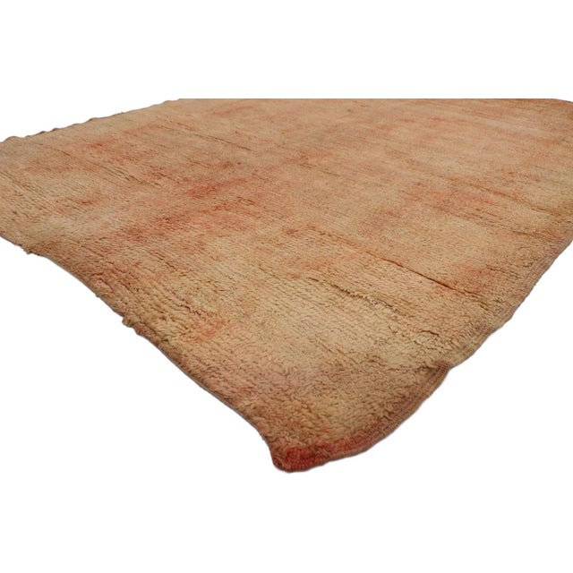 21517 Vintage Beni Mrirt Moroccan Rug, 06'08 x 08'07. Beni Mrirt rugs represent a revered tradition of Moroccan weaving,...